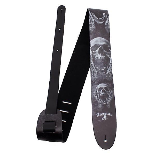 Perri's Leathers Ltd. 6799 Skull Leather Guitar Strap