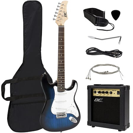 Best Choice Full Size Blue Electric Guitar Beginner Starter Package