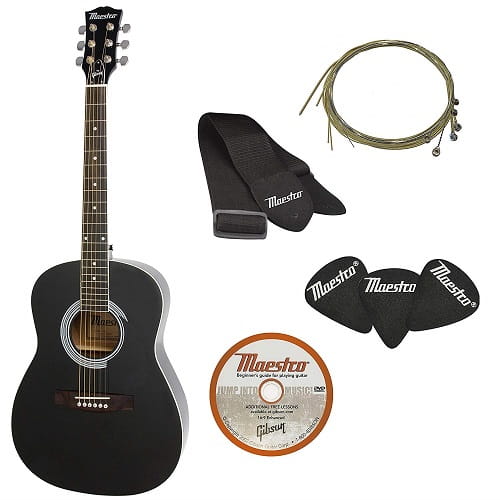 Maestro by Gibson MA38EBCH1 Parlor Size Acoustic Guitar Starter Pack