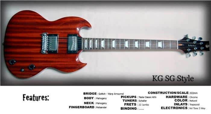 Specs and Hardware of SG-style Guitars