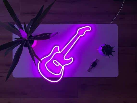 Rockstar Guitar Neon Art