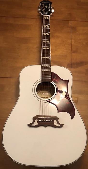 Overview of the Epiphone Dove Pro White