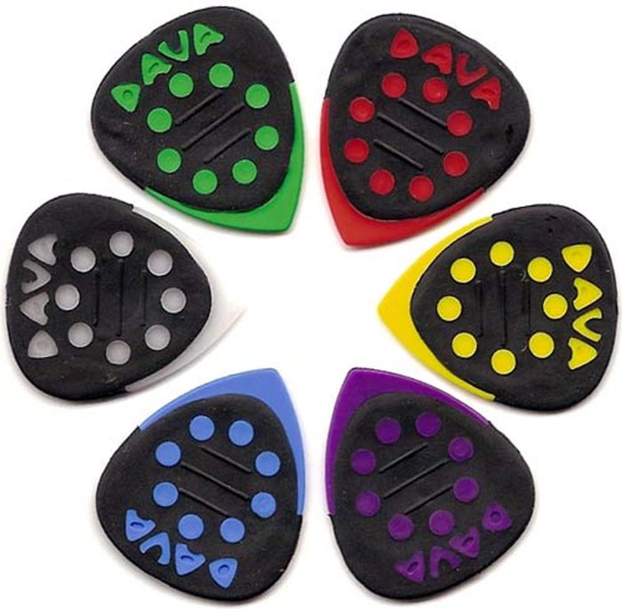 Dava Grip Tips Delrin Guitar Picks - 6 Pack GRPTP-B Blue