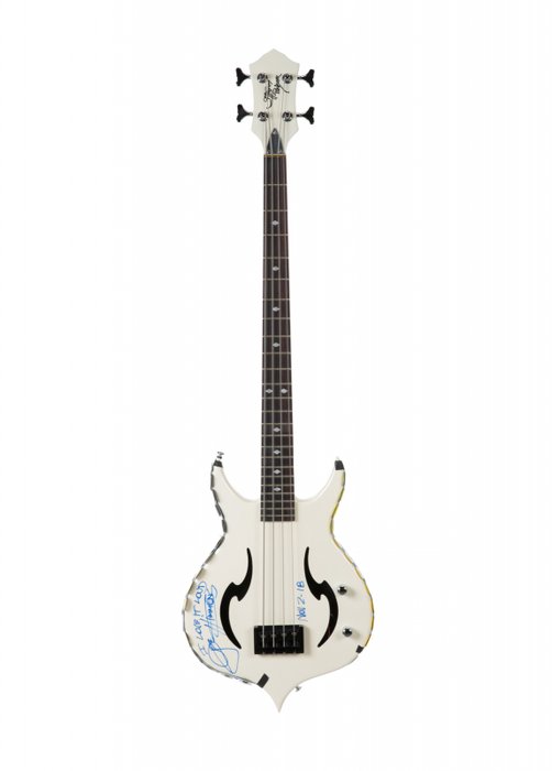 GENE SIMMONS STAGE PLAYED AND SIGNED BASS GUITAR WITH SIGNED CASE