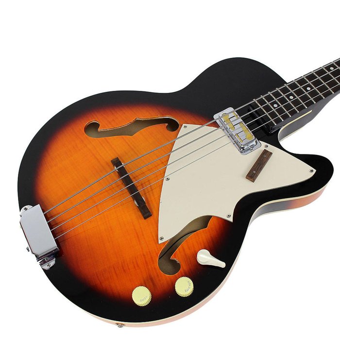 Used Harmony H-22 Semi-Hollow Body Bass in Sunburst | Cream City Music