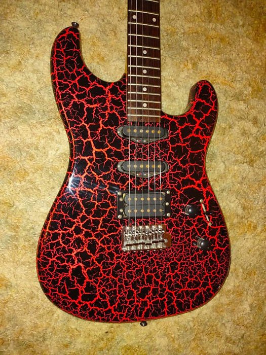 Vintage Series 10 Stratocaster Guitar Red Crackle Finish