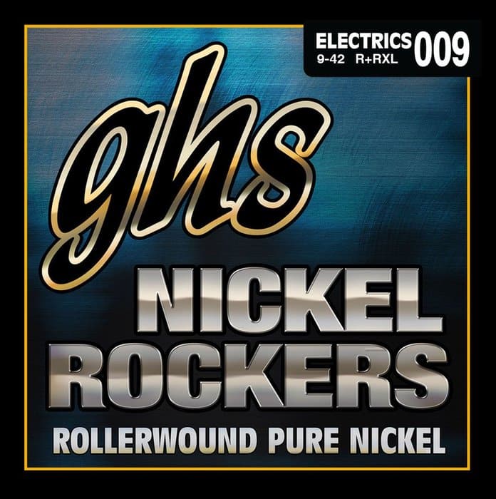 GHS Nickel Rockers Pure Nickel Rollerwounds Electric Guitar Strings R+RXL Extra Light 9-42