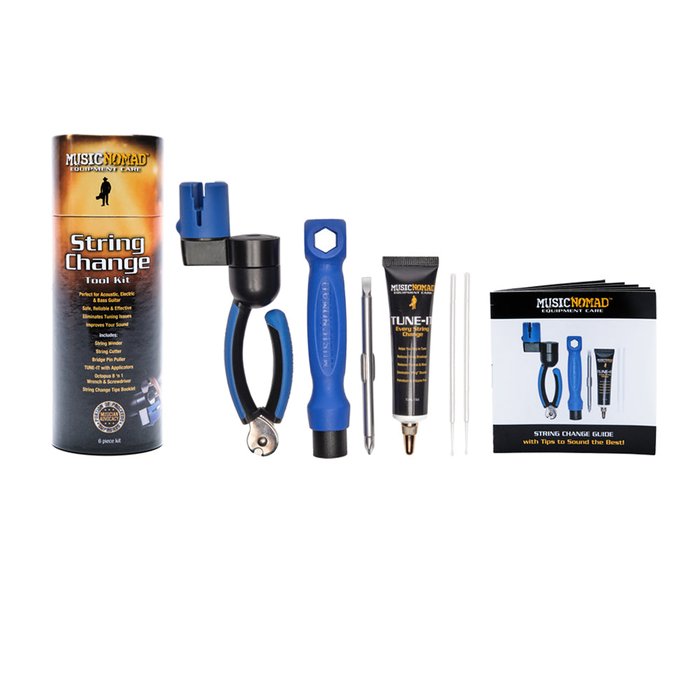 MusicNomad 6 pc. Guitar String Change Tool Kit with Winder, Cutter, Puller,  Tune-It, Hex Wrench & Screwdriver (MN218)