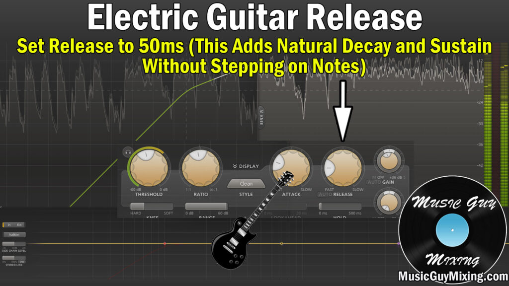 Understanding the release phase in electric guitar compression.