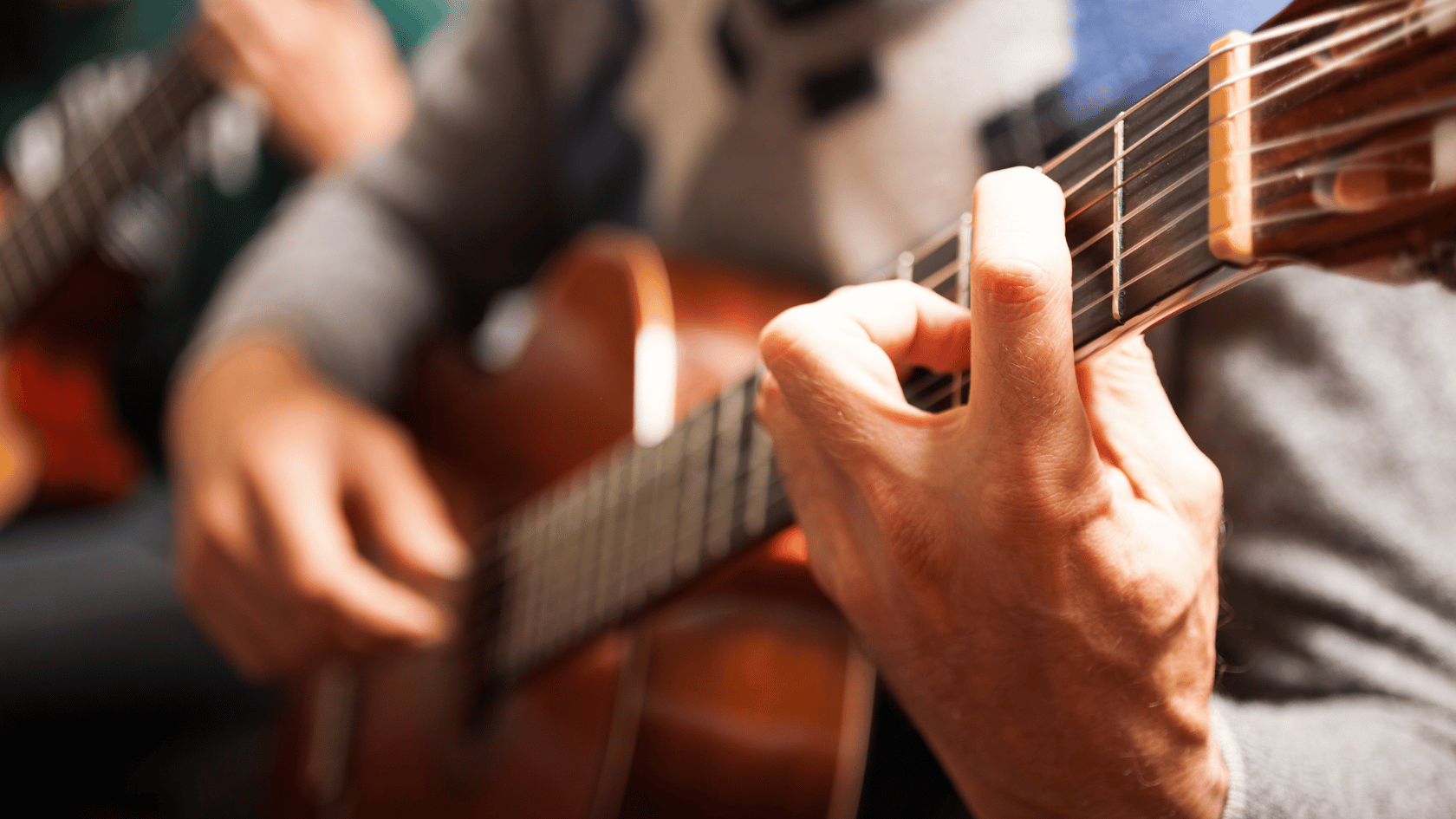 Playing guitar as a form of emotional self-care.