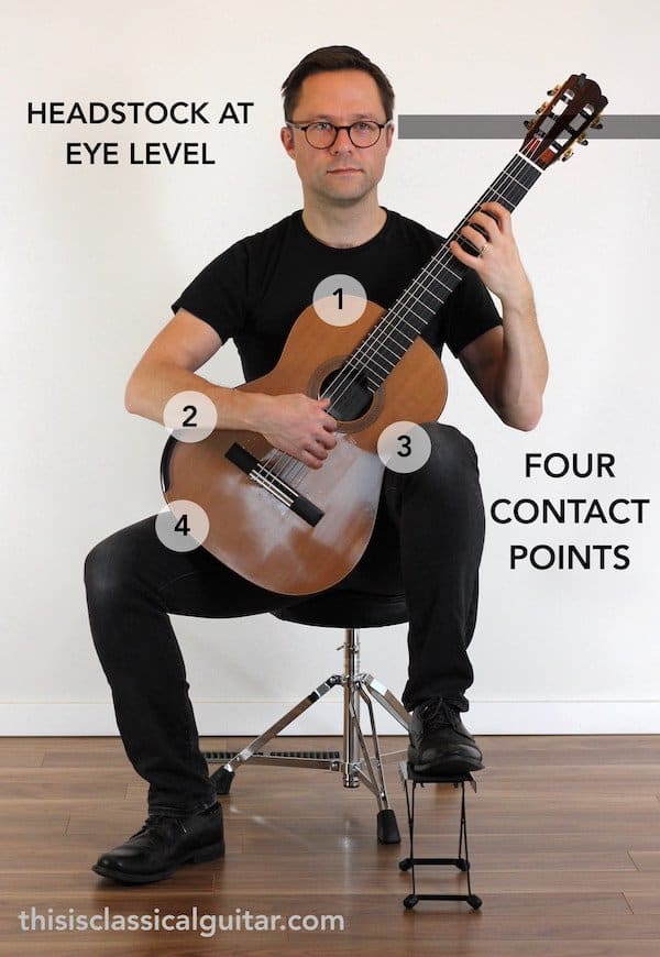 Lesson: Sitting and Guitar Position for Classical Guitar | This is ...