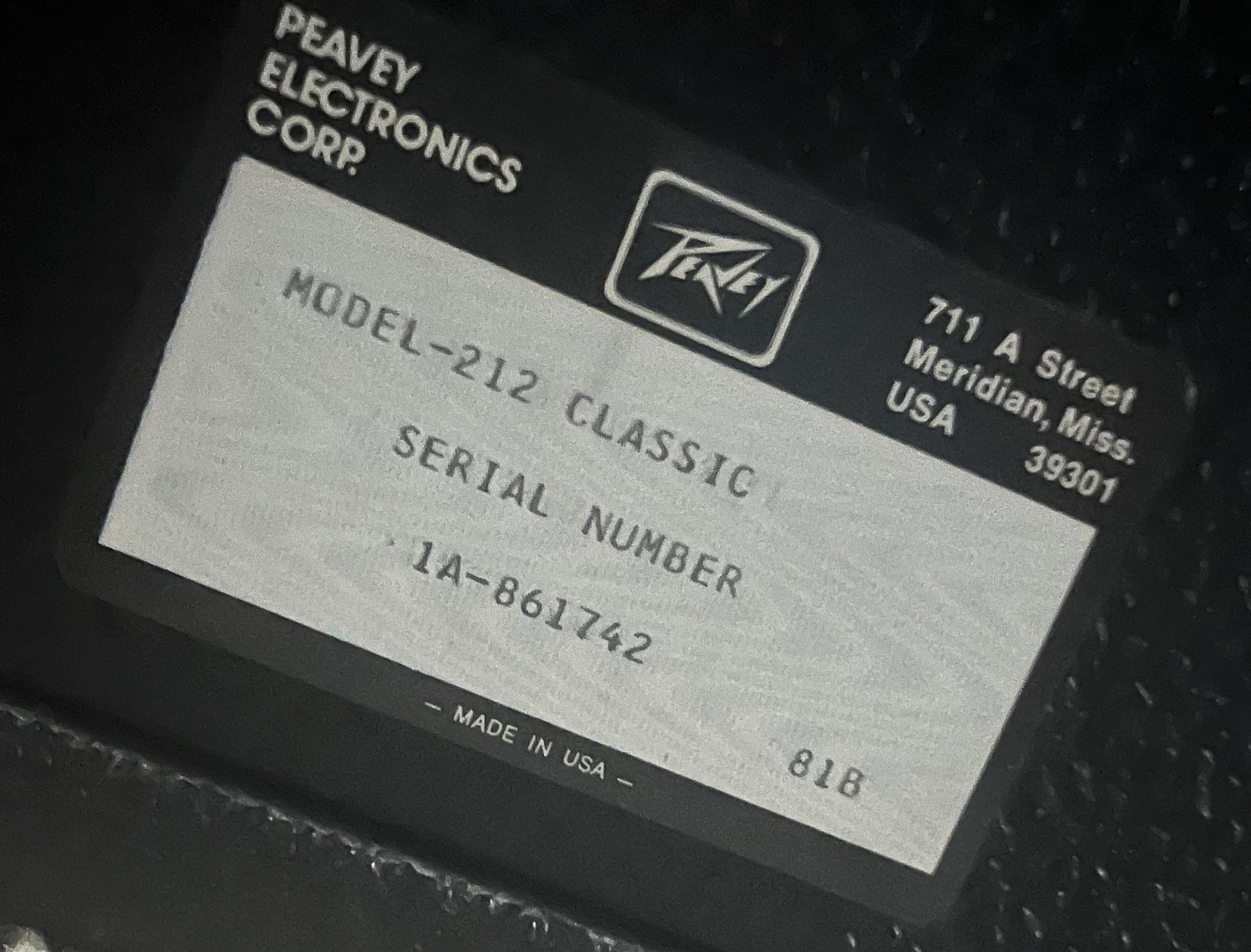 Can anyone give me a date on this peavey classic vt : r/PeaveyCvlt