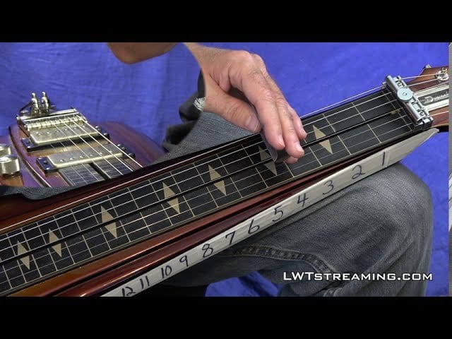 Intonation Exercises - Open D Lap Steel (video thumbnail showing lap steel fretboard/intonation practice)